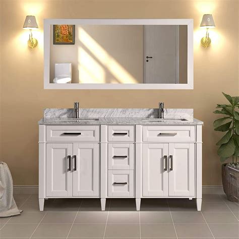 Vanity Art 60" Double Sink Bathroom Vanity Combo Set 5-Drawers, 2 ...