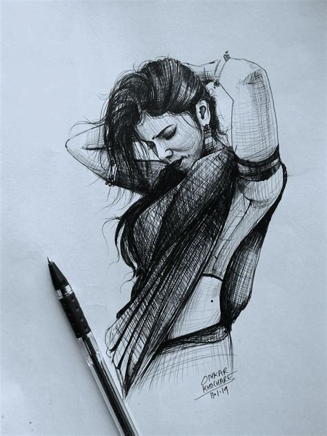 pen sketch | Omkar Khochare | Abstract pencil drawings, Pen art work ...