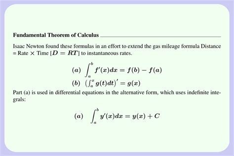 Fundamental Theorem of Calculus