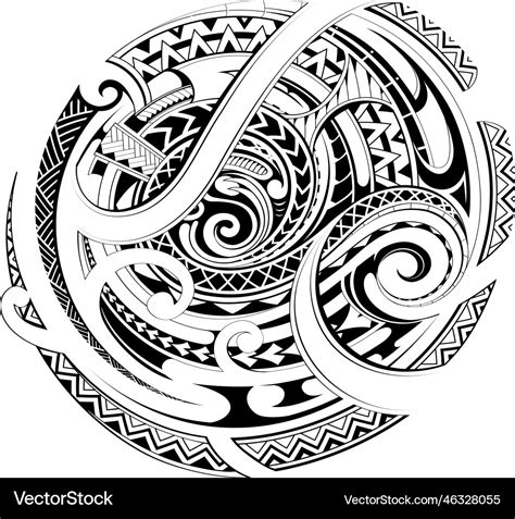 Polynesian style ornament for tribal tattoo design