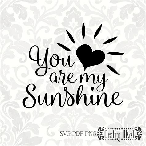 You are my sunshine SVG PDF PNG Digital File Vector | Etsy