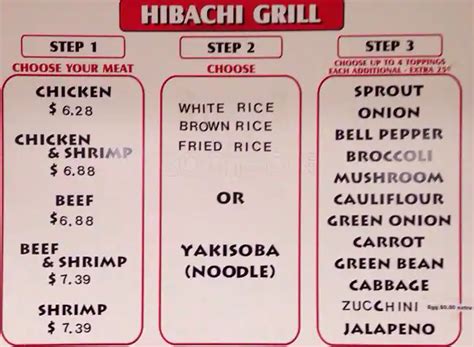 Hibachi Grill Menu, Menu for Hibachi Grill, Downtown, Houston ...