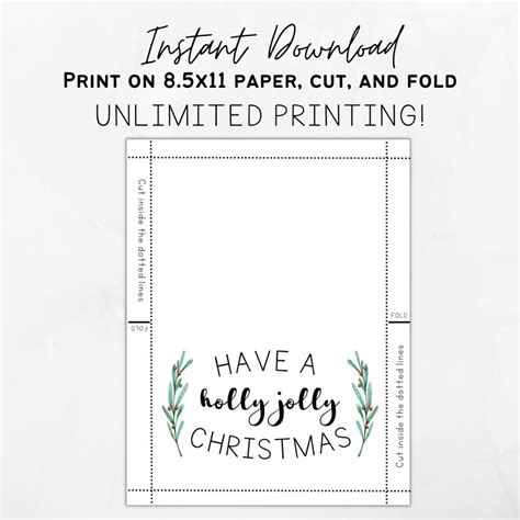 Printable Christmas Card / Have a Holly Jolly Christmas / - Etsy