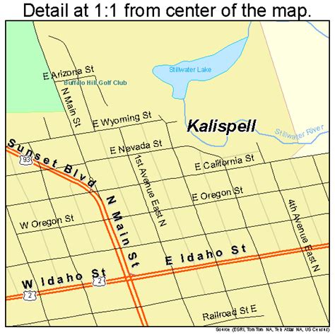 Kalispell Montana Street Map 3040075