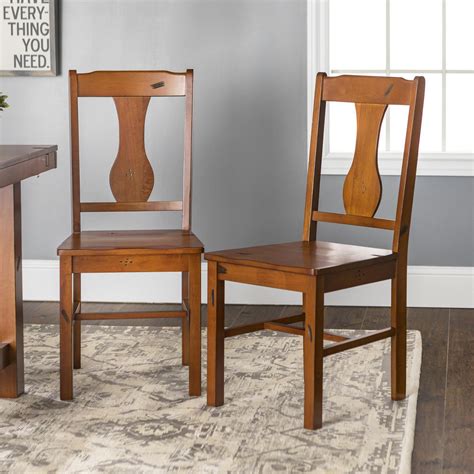 Manor Park Rustic Wood Dining Chairs, Set of 2 - Dark Oak | Walmart Canada