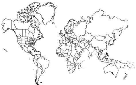 Big Blank World Map With Countries