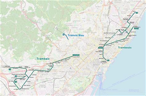 Barcelona tram map - Tram barcelona map (Catalonia Spain)