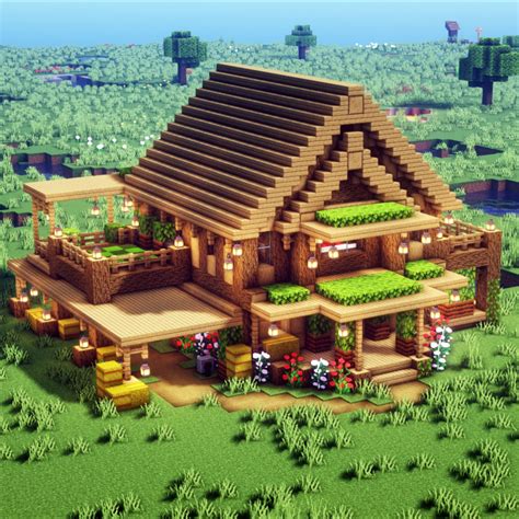 Large Oak House Tutorial | Minecraft houses, Minecraft architecture ...