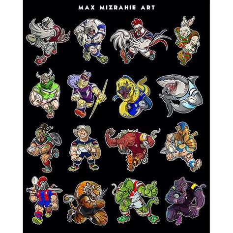 Nrl mascot stickers by mizza88 on DeviantArt