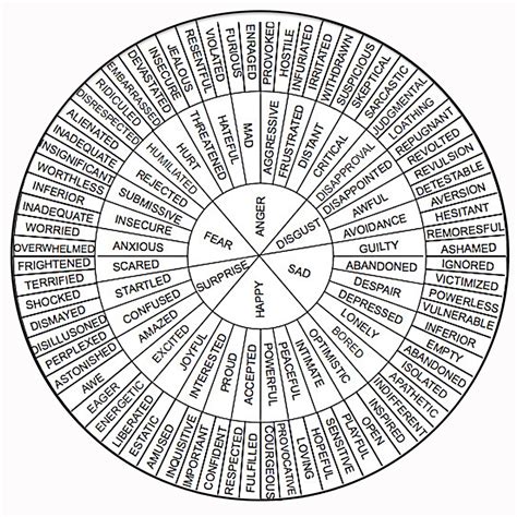 Emotions wheel (Roda das emoções) Diagram | Quizlet