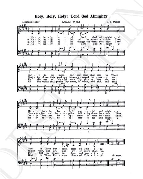 Holy, Holy, Holy, Lord God Almighty Hymn Hymnal Sheet Sheet Music Home ...