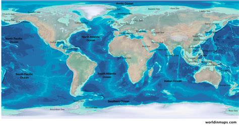 World Map With Countries And Oceans Labeled - Map of world