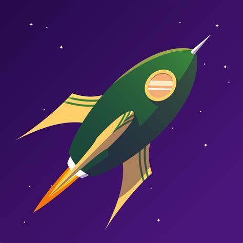 White green rocket illustration for game and animations. 4914257 Vector ...