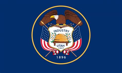 Flagge von Utah Bild und Bedeutung der Flagge von Utah - Country flags