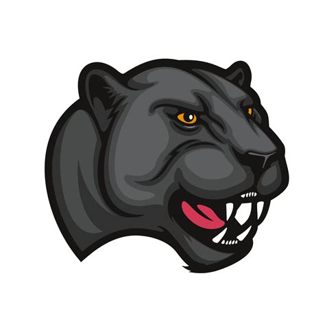 Angry black panther leopard cartoon animal mascot 10876649 Vector Art ...