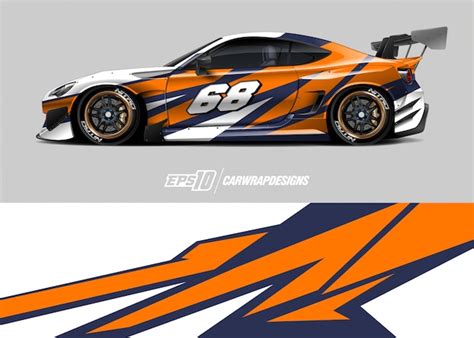 Premium Vector | Livery design for race car