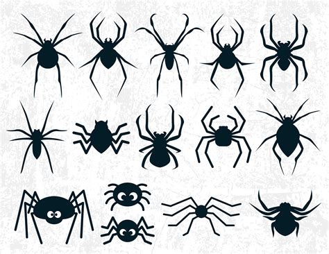 Clip Art & Image Files Cute Halloween Creepy Black silhouette Spider ...