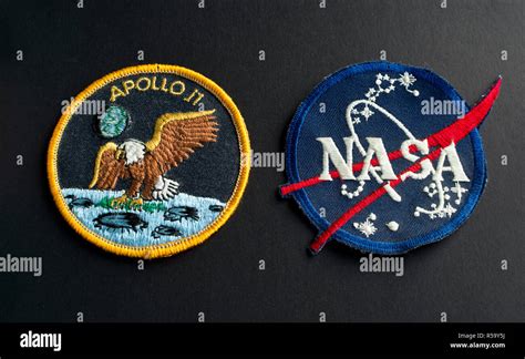 Apollo 11 mission patch and NASA badge Stock Photo - Alamy