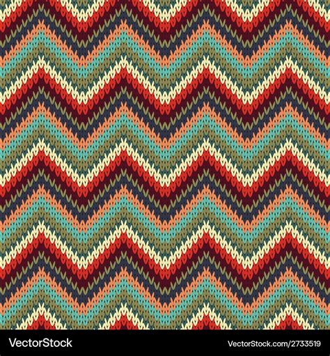 Seamless zigzag knitting pattern Royalty Free Vector Image