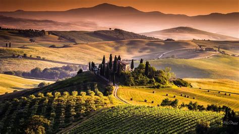 Tuscan Vineyard Village Wallpapers - Wallpaper Cave