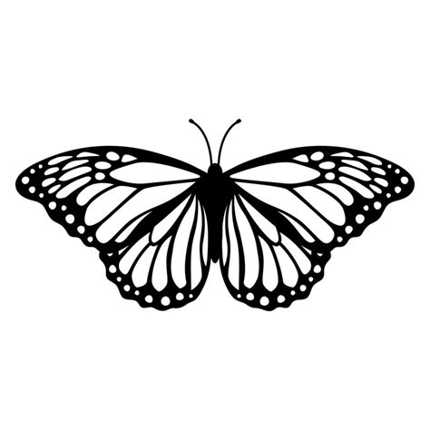 Monarch butterfly silhouette. Vector illustration isolated on white ...