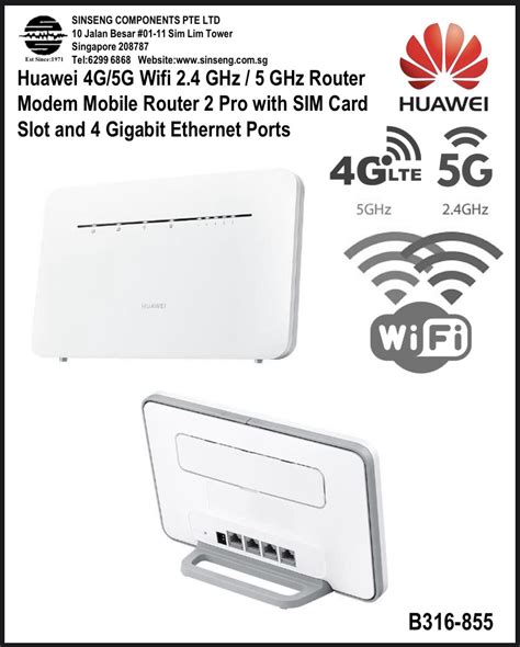 Huawei 4G/5G Sim Card Router [Original B316-855 Huawei Sim Card Wifi ...