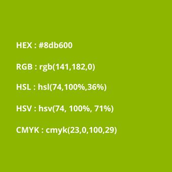 Códigos html del Color verde manzana Esquemas ⇨【RGB,HSL,HEX】