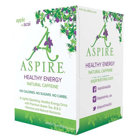 Aspire Zero Sugar Healthy Energy Drink - Apple + Acai 12 oz Cans - Shop ...