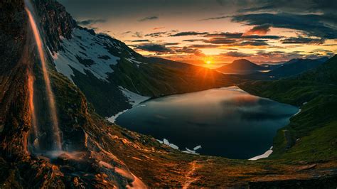 Sunset over Senja, Norway - backiee