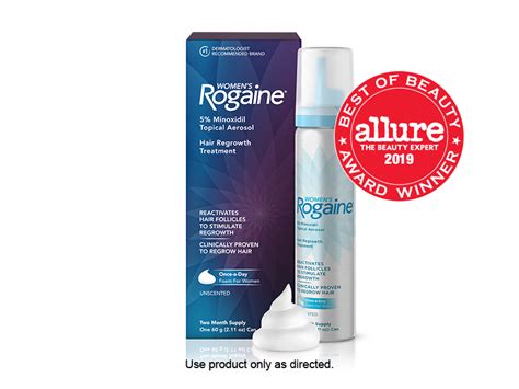 Women's Rogaine 5% Minoxidil Foam for Hair Thinning and Loss, Topical ...