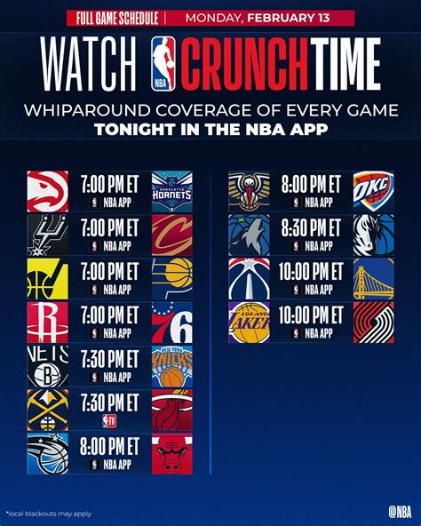 NBA on Twitter: "Jam-packed Monday night schedule! NBA TV, NBA App ...