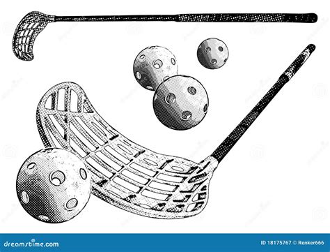 Floorball Tournament Invitation Template With Ball And Sticks Vector ...