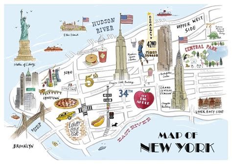 New York Map Of Attractions - Kaleb Watson