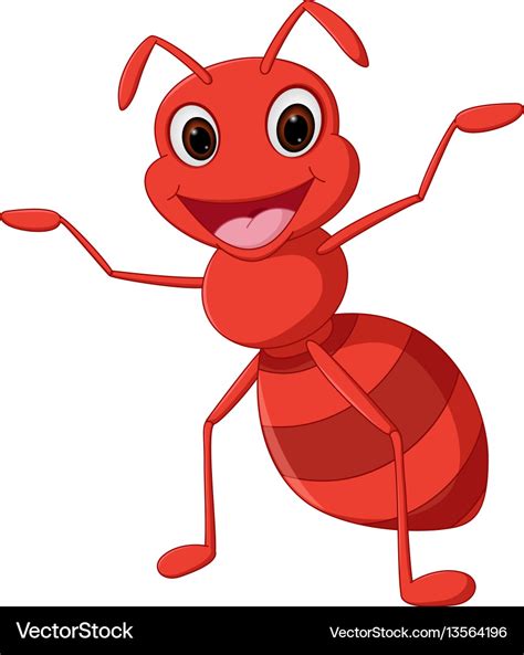 Happy ant cartoon Royalty Free Vector Image - VectorStock