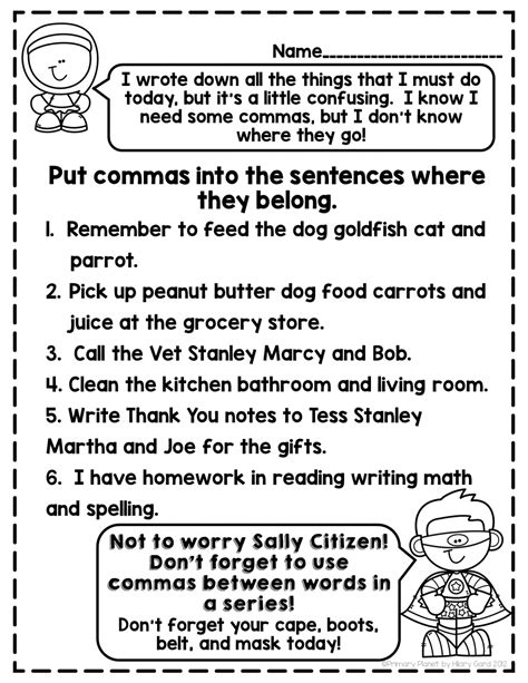 FUN Comma Use | Comma Activities | Comma Use Posters and Worksheets ...