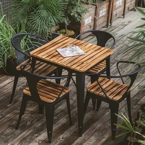 Restaurant furniture 1 Table And 4 Chair Outdoor Cafe Set, For Cafe ...