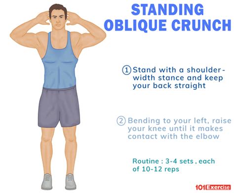 Standing Oblique Crunch | 101Exercise.com