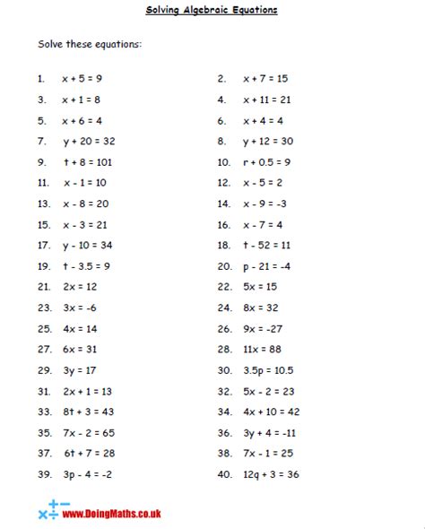 Easy Algebra Problems And Answers