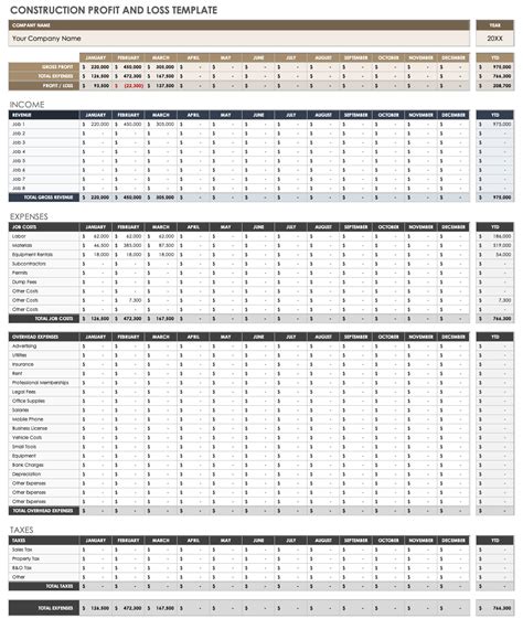 Simple Profit And Loss Template Google Sheets - Printable Form ...