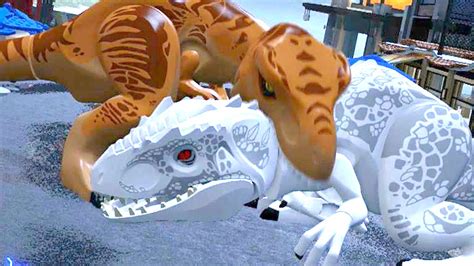 LEGO Jurassic World - Indominus Rex VS T-Rex + Ending [Full Battle ...