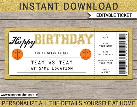 Printable Basketball Tickets - Printable Word Searches