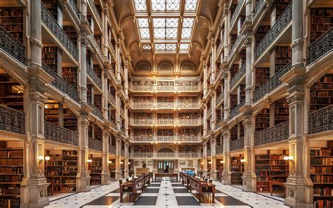 Baltimore George Peabody Library one of the most beautiful famous ...