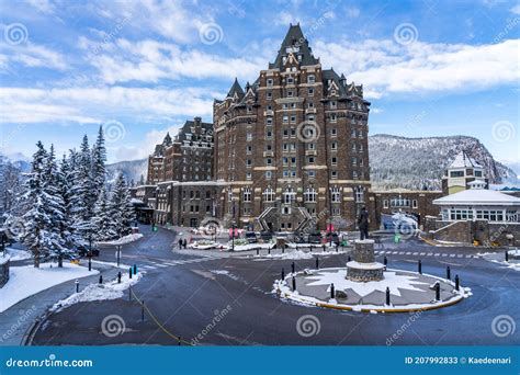 Fairmont Banff Springs in Winter Sunny Day. Banff National Park ...