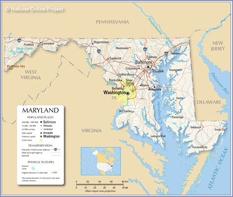 Map of the State of Maryland, USA - Nations Online Project