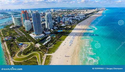 South Beach, Miami Beach. Florida. Aerial View. Stock Image - Image of ...