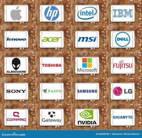 Top Famous Computer (PC) Brands Editorial Stock Photo - Illustration of ...