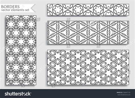 Black White Geometric Line Borders Patterns Stock Vector (Royalty Free ...