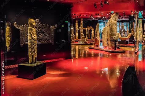 Interior of Quai Branly Museum (Musee du Quai Branly). Museum featuring ...