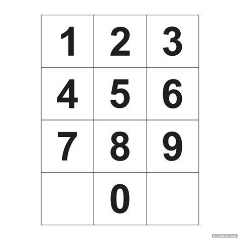 Large Printable Numbers 0-9 - Gridgit.com