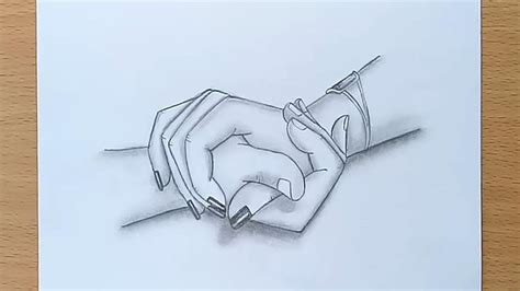 Hand Holding Pencil Drawing